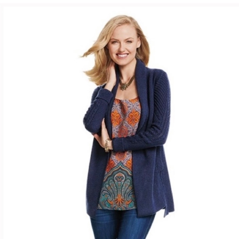 Cabi 3014 Countryside Navy Sweater Open Cardigan